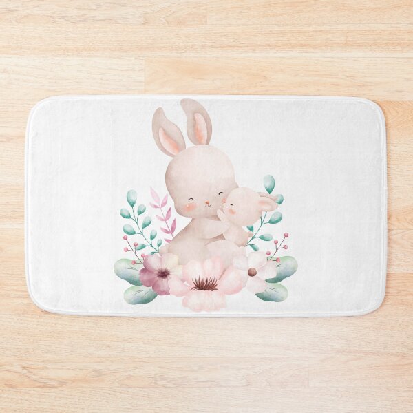 Item preview, Easter Mom and Baby Rabbit Flower Wreath - Adorable Spring Bunny Gift designed and sold by FuzionRaptor.