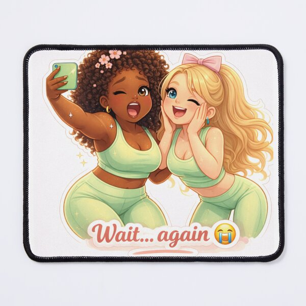Item preview, Wait…Again? | Funny Best Friends Selfie Moment | Cute BFF Aesthetic Illustration designed and sold by PrincSaraStudio.