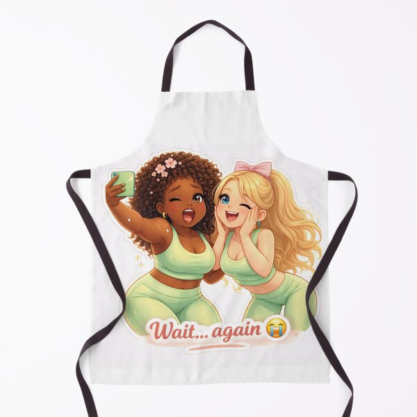 Item preview, Wait…Again? | Funny Best Friends Selfie Moment | Cute BFF Aesthetic Illustration designed and sold by PrincSaraStudio.