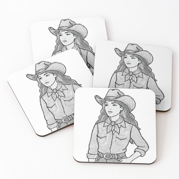 Item preview, Vintage Cowgirl Portrait – Retro Western Illustration designed and sold by LaPolilladPapel.