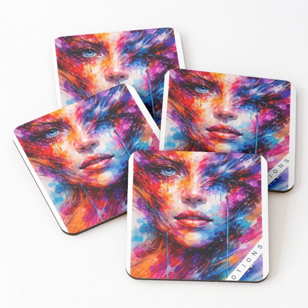 Item preview, Vibrant Abstract Female Face Color Splash Emotional Art designed and sold by TorqueThread.