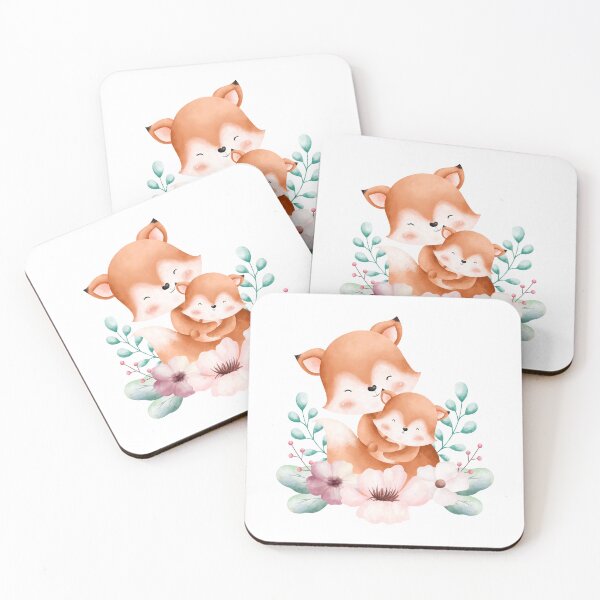 Item preview, Easter Mom and Baby Fox Flower Wreath - Adorable Spring Fox Animal Gift designed and sold by FuzionRaptor.