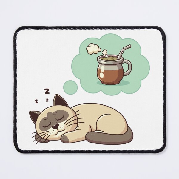Item preview, Sleeping Cat Dreaming of Yerba Mate Cute Relax Design designed and sold by CyfroweMysli.