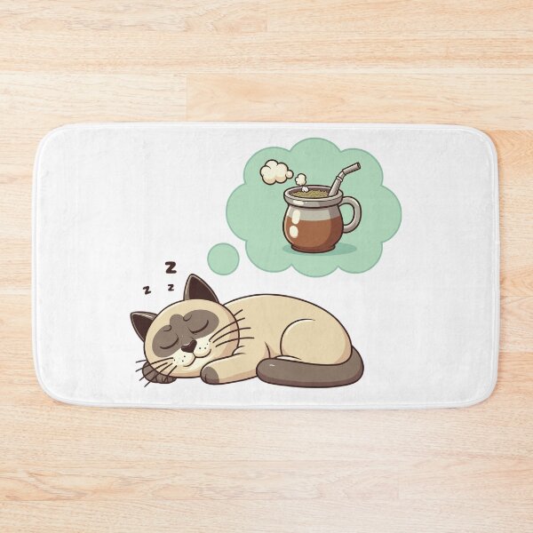 Item preview, Sleeping Cat Dreaming of Yerba Mate Cute Relax Design designed and sold by CyfroweMysli.