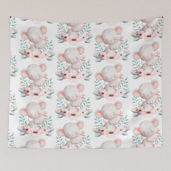 Item preview, Easter Mom and Baby Mice Flower Wreath - Adorable Spring Mouse Gift designed and sold by FuzionRaptor.