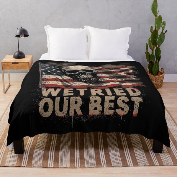 Item preview, We Tried Our Best Skull Flag - Pop Art designed and sold by Dhenin Studio.