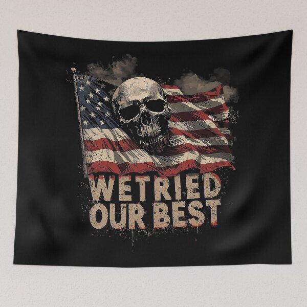 Item preview, We Tried Our Best Skull Flag - Pop Art designed and sold by Dhenin Studio.