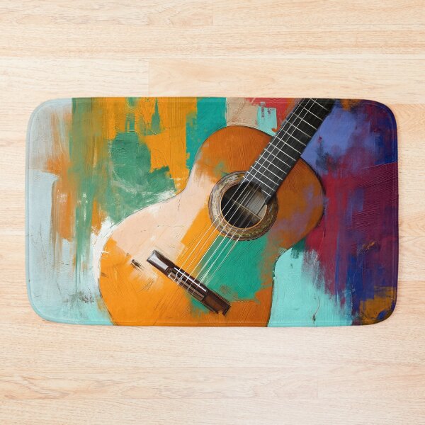 Item preview, classical guitar oil painting artwork designed and sold by gut2000.