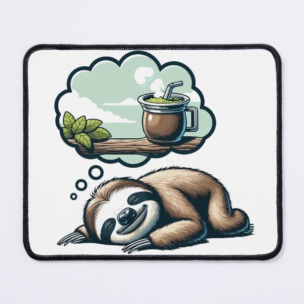 Item preview, Cute Sleeping Sloth Dreaming of Yerba Mate Cozy Design designed and sold by CyfroweMysli.