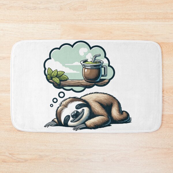 Item preview, Cute Sleeping Sloth Dreaming of Yerba Mate Cozy Design designed and sold by CyfroweMysli.