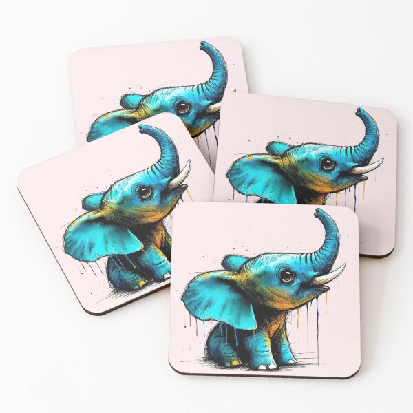 Item preview, Vibrant Electric Baby Elephant designed and sold by Thalassora.