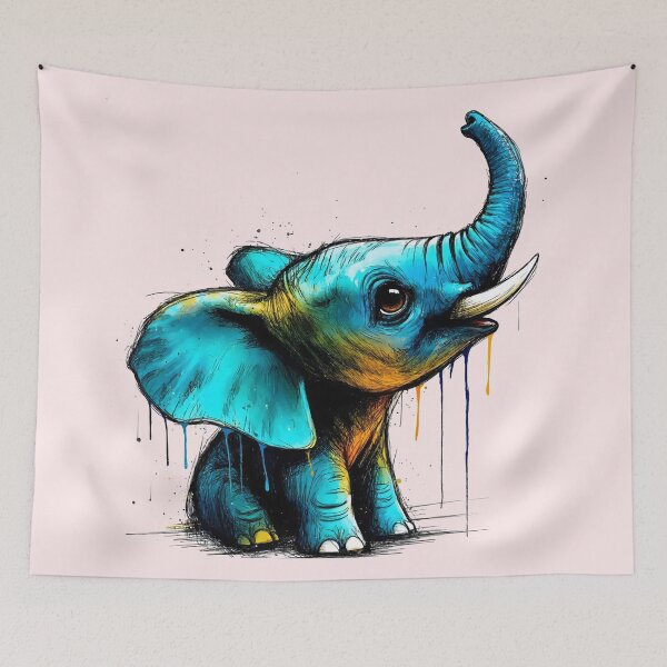 Item preview, Vibrant Electric Baby Elephant designed and sold by Thalassora.