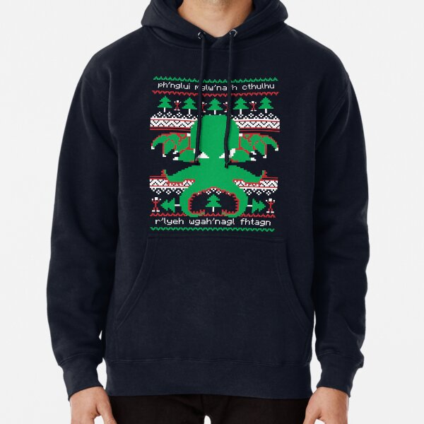 Vista previa del artículo con la obra «Cthulhu Cultist Christmas - Cthulhu Ugly Christmas Sweater», diseñado y vendido por RetroReview.