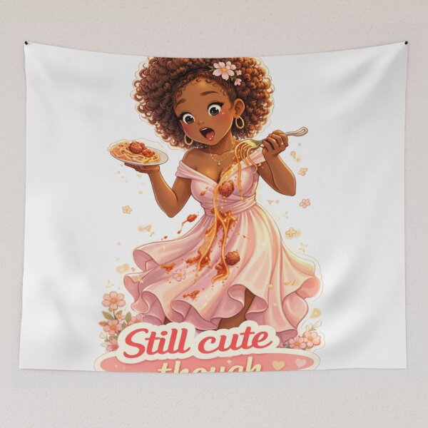 Item preview, Still Cute Though | Funny Messy Girl Aesthetic | Relatable Food Spill Cute Illustration designed and sold by PrincSaraStudio.