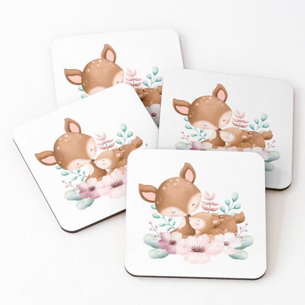 Item preview, Easter Mom and Baby Deer Flower Wreath - Adorable Spring Fawn Gift designed and sold by FuzionRaptor.