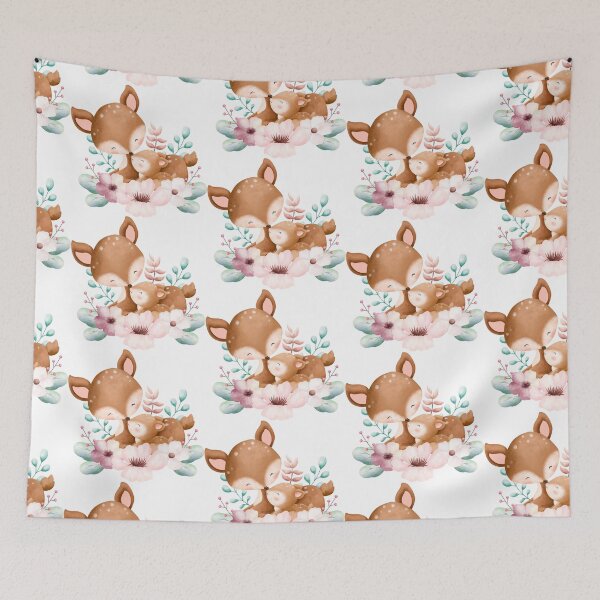 Item preview, Easter Mom and Baby Deer Flower Wreath - Adorable Spring Fawn Gift designed and sold by FuzionRaptor.