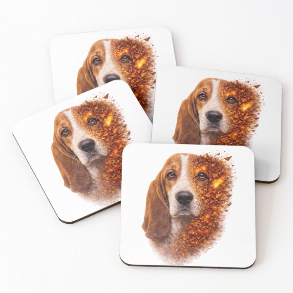 Item preview, Basset Hound – GeoMorph Ember Portrait, Geometric Dog Art designed and sold by GeoWild Designs.