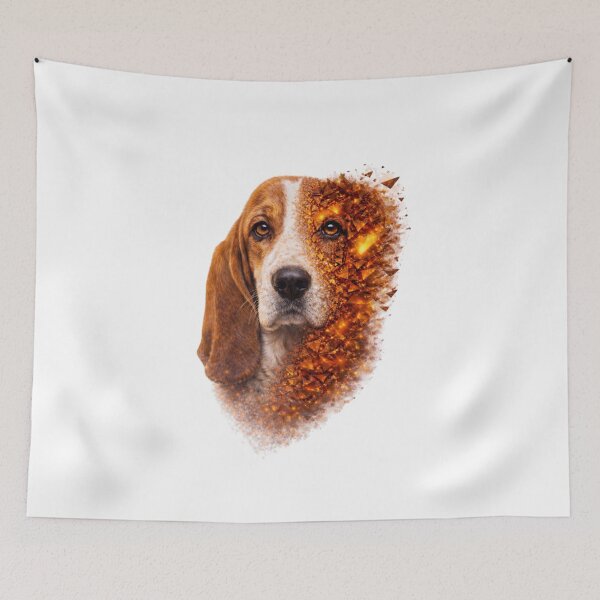 Item preview, Basset Hound – GeoMorph Ember Portrait, Geometric Dog Art designed and sold by GeoWild Designs.