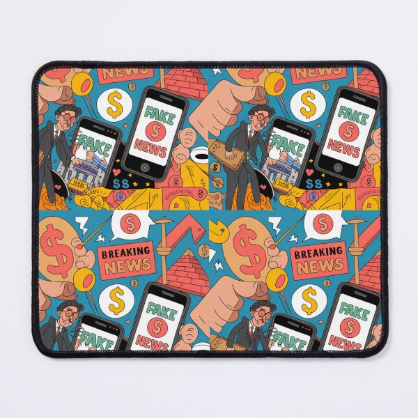 Item preview, Fake News Satirical Seamless Pattern – Money & Media Chaos designed and sold by Midnight Veil Designs.