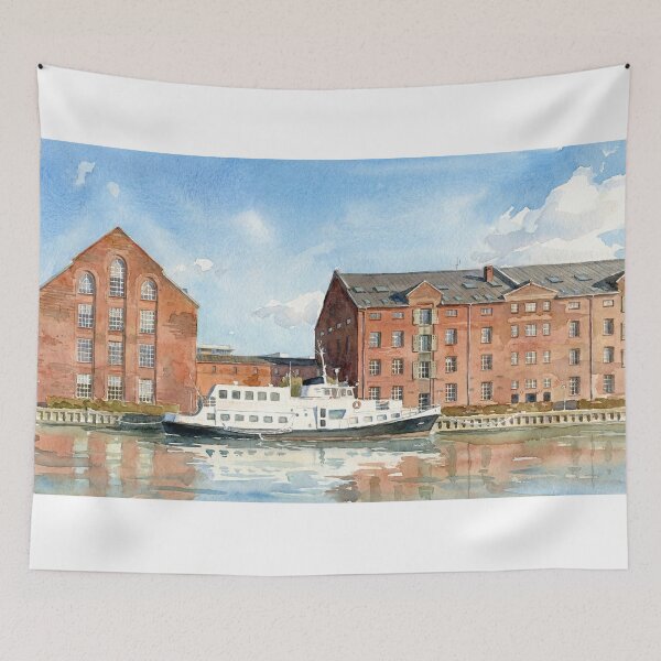 Item preview, Copenhagen Waterfront: Classic Watercolor Canal View designed and sold by Gene Lvov.