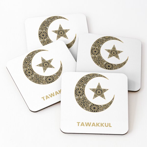 Item preview, Tawakkul Islamic Crescent Moon Gold Geometric Art Muslim Pride Gift designed and sold by Sorissa_.