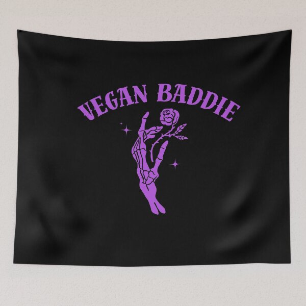 Item preview, Vegan Baddie (skeleton hand and rose - purple) designed and sold by piscesmoon22.