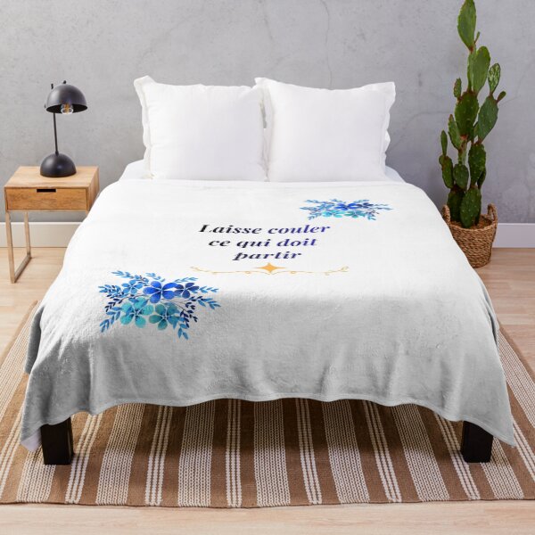 Item preview, "Let go what needs to go" – Quote from Letting Go & Blue Flowers designed and sold by DIAMVERA.