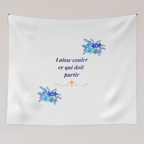 Item preview, "Let go what needs to go" – Quote from Letting Go & Blue Flowers designed and sold by DIAMVERA.