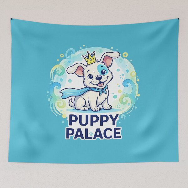 Item preview, Cute Royal Puppy Palace Cartoon Dog Logo Design designed and sold by StickyDelights.