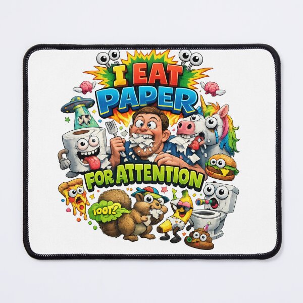 Item preview, Funny Cartoon Man Eating Paper Design designed and sold by Shirtaholism.
