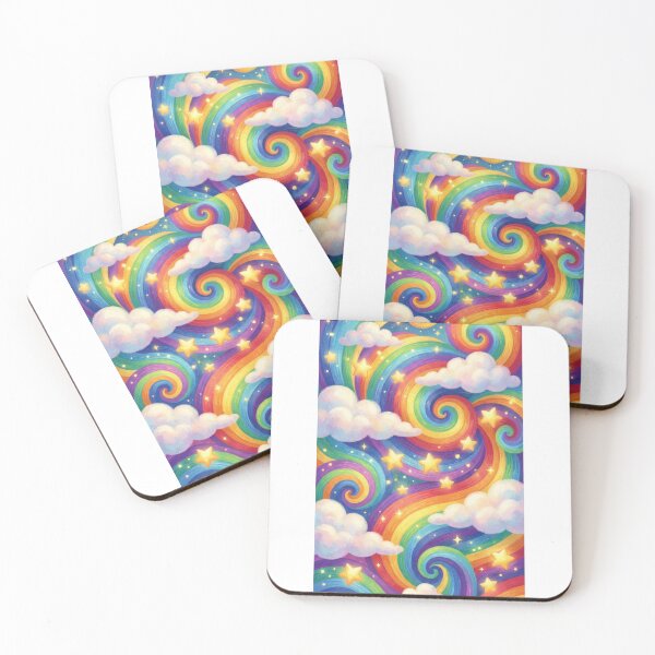 Item preview, Colourful background with rainbows and stars designed and sold by carlsmart1.