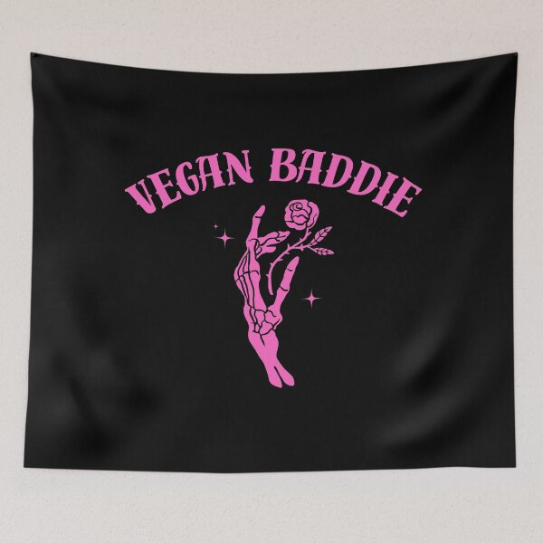 Item preview, Vegan Baddie (skeleton hand and rose - pink) designed and sold by piscesmoon22.