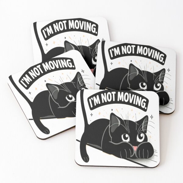 Item preview, Funny Black Cat I'm Not Moving – Lazy  Stubborn Cat Cartoon De designed and sold by CatLovers Studio.