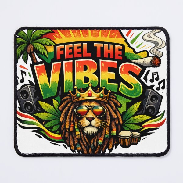 Item preview, Feel The Vibes" Rasta Lion King Design designed and sold by Shirtaholism.
