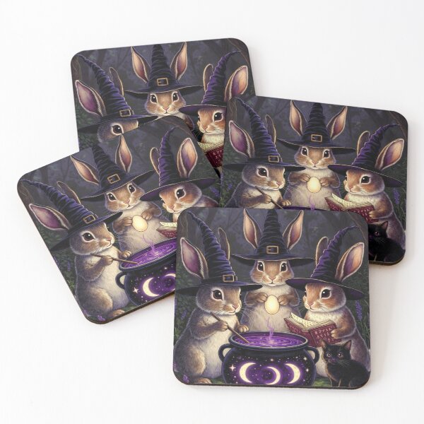 Item preview, Ostara Witch Coven Bunnies – Vintage Cauldron Ritual designed and sold by TatiK-Treasures.