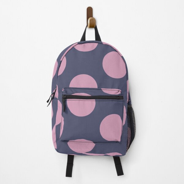 Aperçu de l'œuvre Motif Petits Pois sur fond bleu foncé – Pois Rose Style Rétro créée et vendue par FethiC.