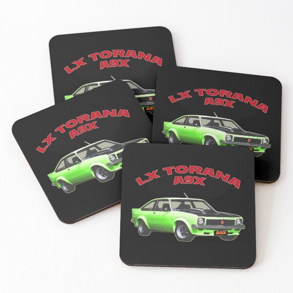 Item preview, LX Torana A9X Hatchback Lime Green Australian Muscle Car Art, Holden Torana A9X Classic Car Illustration, Bathurst Legend Vintage Aussie Performance Car Artwork Clean Design designed and sold by Michael van der Hoorn.