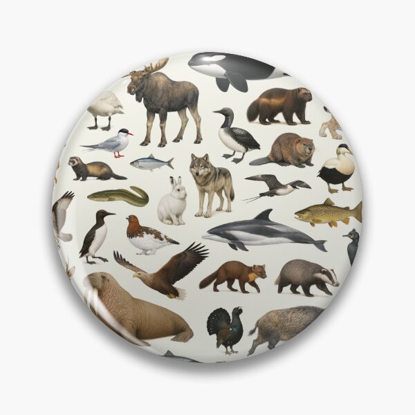 Item preview, Animals of Scandinavia Retro Wildlife Identification Chart designed and sold by kakarikihill.