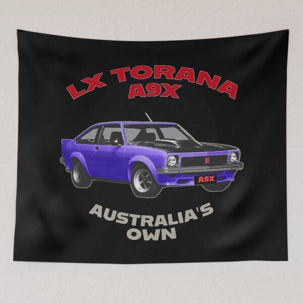 Item preview, LX Torana A9X Hatchback Purple Australian Muscle Car Art, Holden Torana A9X Classic Car Illustration, Bathurst Legend Vintage Aussie Performance Car Artwork Clean Design designed and sold by Michael van der Hoorn.