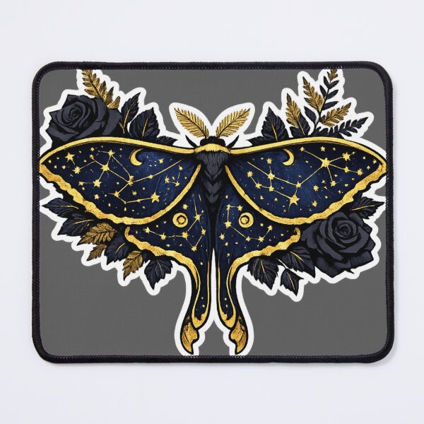 Item preview, Celestial Luna Moth Star Map Gothic Botanical designed and sold by Retro Mood Co.