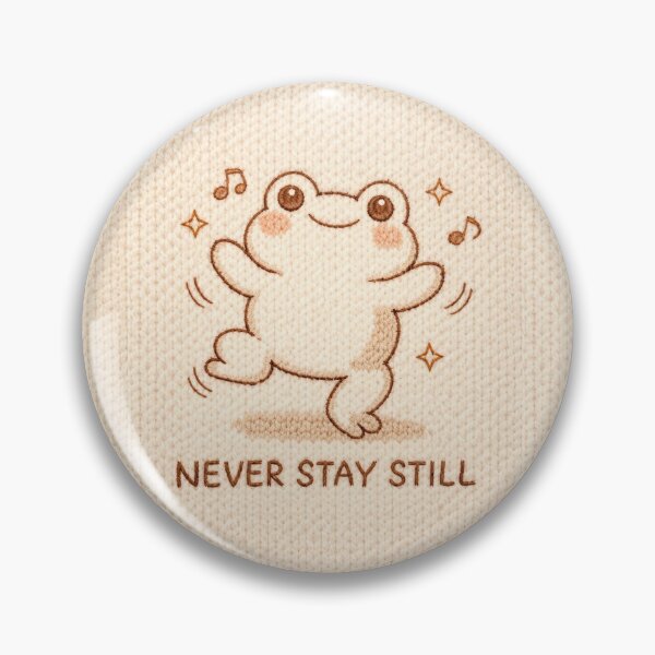 Item preview, Never Stay Still – Cute Chubby Frog Embroidered Sticker/Art Print designed and sold by HOODYBUDSTYLES.