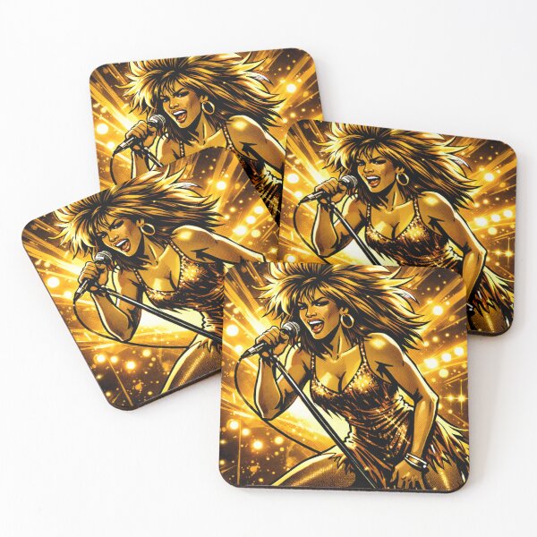Item preview, Tina Turner Golden Stage Power Icon Soul Diva Performance Art designed and sold by SHOCAMPOS DESIGNS .