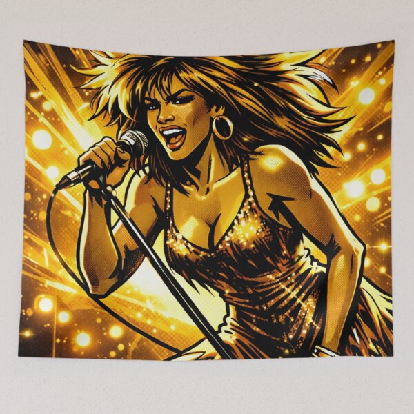 Item preview, Tina Turner Golden Stage Power Icon Soul Diva Performance Art designed and sold by SHOCAMPOS DESIGNS .