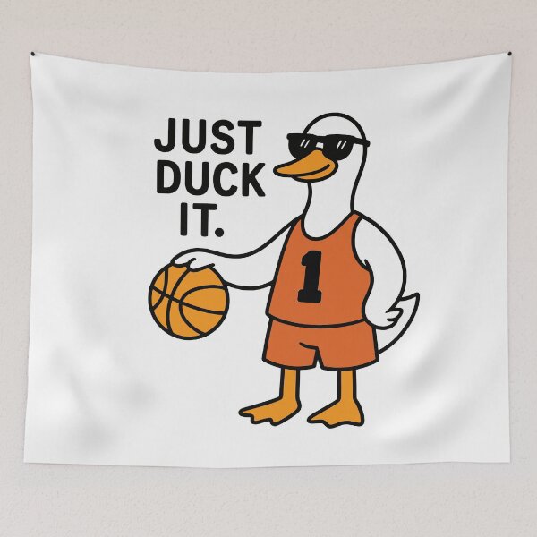 Item preview, Just Duck it Funny Silly Goose Playing Basketball designed and sold by gunaone-design.