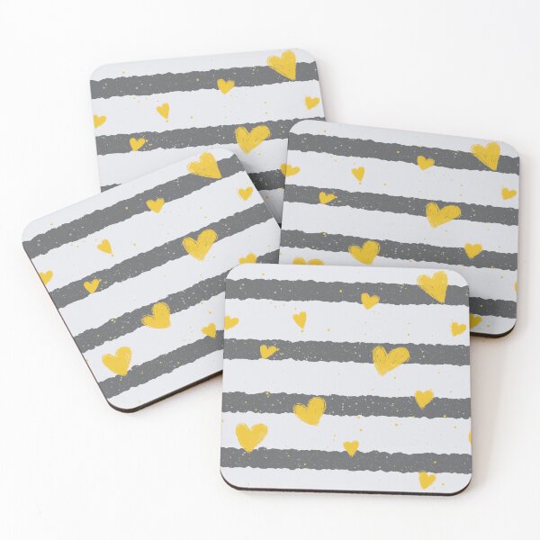 Item preview, Chic Stripes and Hearts (Gold) designed and sold by JanGrackle.