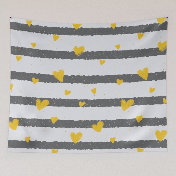 Item preview, Chic Stripes and Hearts (Gold) designed and sold by JanGrackle.