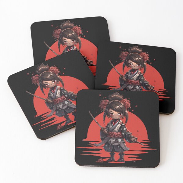 Item preview, Cute Samurai Girl Illustration designed and sold by Szpaku desart .