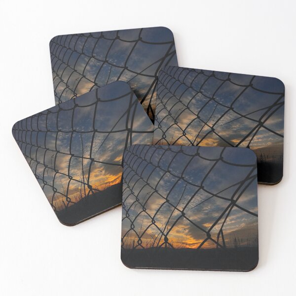 Item preview, Golden Sunset Behind Chain Link Fence Sky designed and sold by Kainicram.