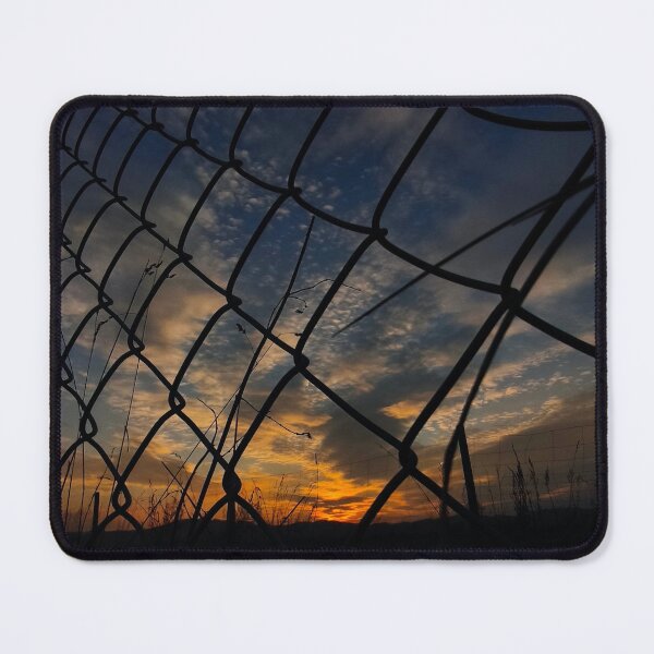 Item preview, Golden Sunset Behind Chain Link Fence Sky designed and sold by Kainicram.