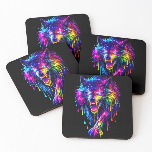 Item preview, Trippy Wolf in Liquid Psychedelic fury  designed and sold by SHHCreations.